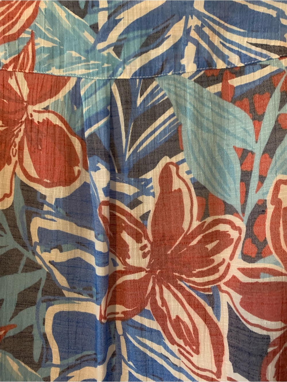 Ruby Rd. Red & Blue Floral Button-Up Blouse - Picture 7 of 8